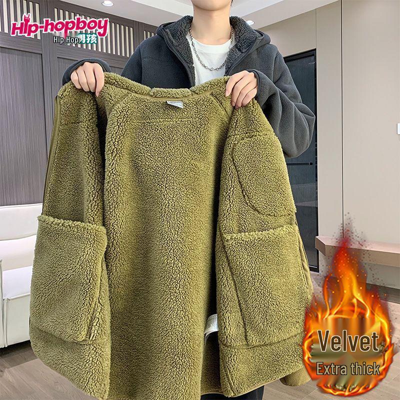 Men's Heavyweight Hooded Fleece Jacket - Winter Outdoor Warmth