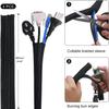 SOULWIT 200PCS Cable Management Kit: 4 Cable Sleeves, 7 Cable Holders, 37 Cable Clips, 20 Nail Cable Clips, 20+2 Magic Cable Ties, 10 Velcro Cable Tie