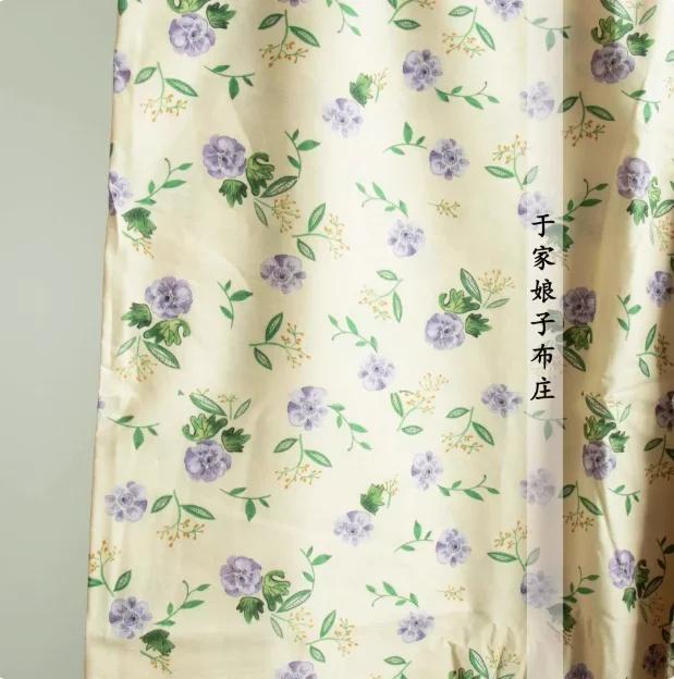 140x50cm Pastoral Floral Poplin Cotton Fabric DIY Children's Wear Make Bedding Quilt Decoration Home Sewing Cloth Clearance