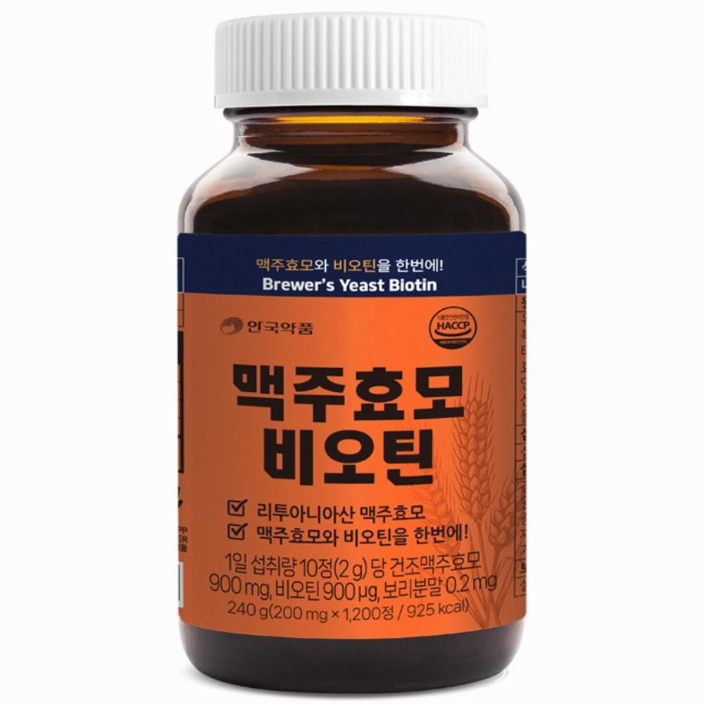 Anguk Pharmaceutical Brewer's Yeast Biotin 4 Pcs Monthly Supply 1 Pcs 1200 Tablets