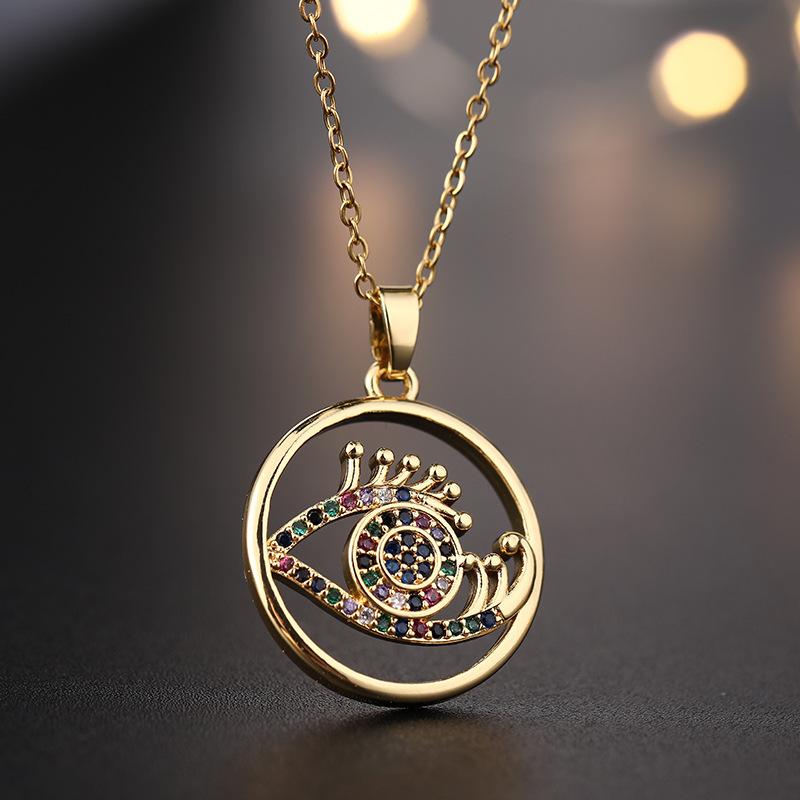Stylish Versatile Evil Eye Pendant Necklace Personalized Eye Collarbone Chain Women's Jewelry