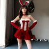 Christmas bunny girl cute red rabbit ear headband for women, autumn and winter headband, cartoon rabbit ear hair accessory