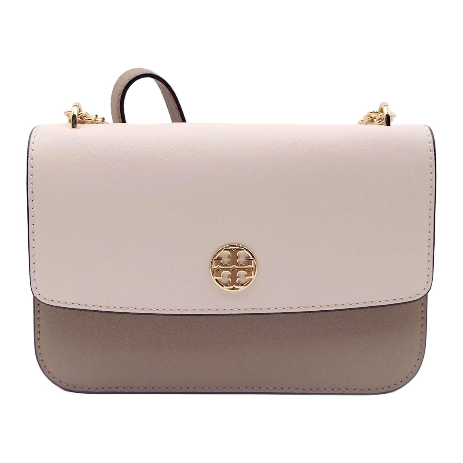 

Tory Burch Leather Crossbody Shoulder Bag With Gold Hardware Women Bags Beige Gray 159976-100 Basic Set (Bag+Dust Bag)