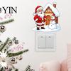 Decorative Christmas Wall Stickers Santa Claus Switch Sticker, Light Decal for Xmas Holiday, Party Supplies Removable Self-Adhesive Sticker