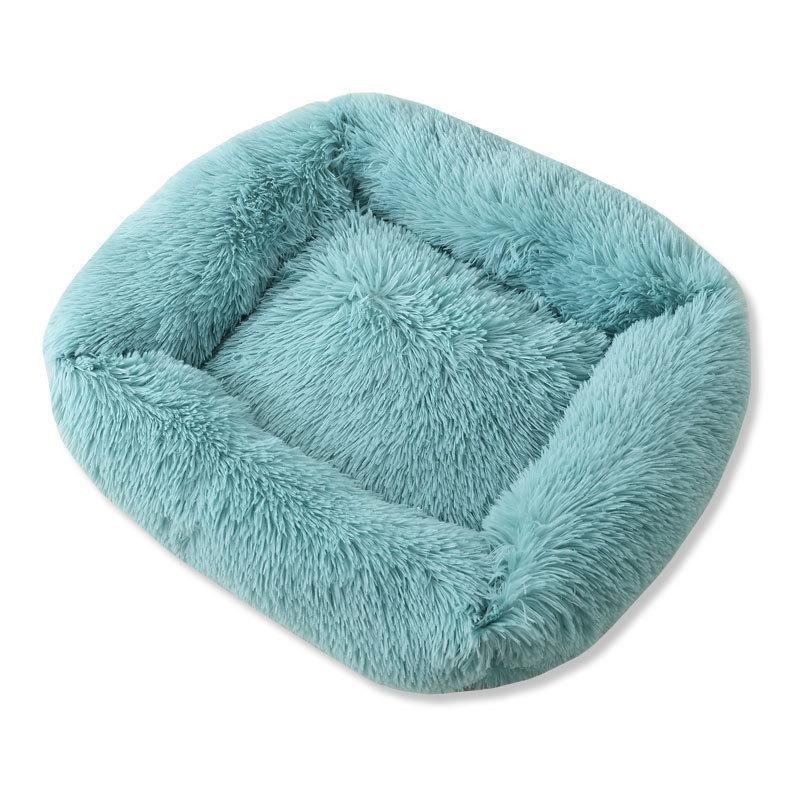 Plush Square Pet Bed for Cats & Dogs - Warm, Cozy Winter Sleep
