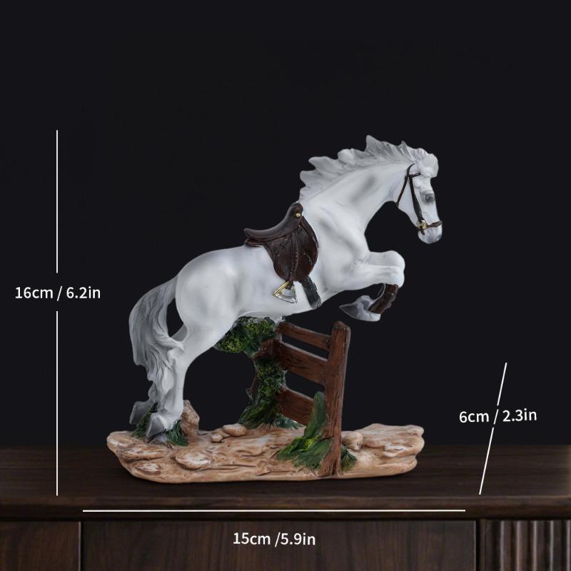 European-style Resin Running Horse Figurine Abstract Art Animal Sculpture Living Room or Office Desktop Horse Decoration Gift