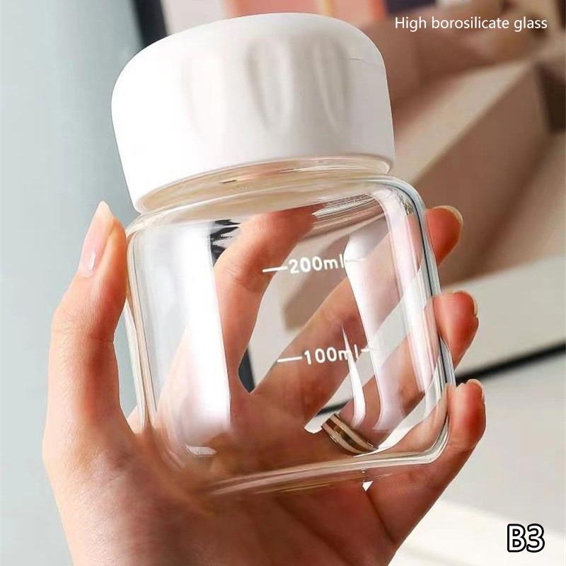 10.2Oz Mini Water Glass Bottle Clear Milk Cup Portable Reusable Drinking Cups Summer Drinkware Travel Outdoor Birthday Gifts
