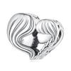 Heart Mother and Daughter Silver Charm Bead Silver 925