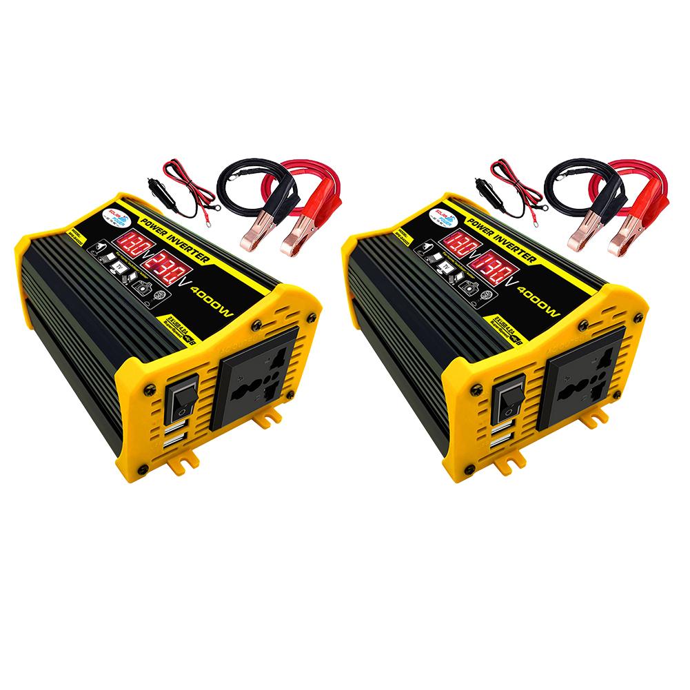 4000W Power Inverter Portable Voltage Transformer Car Adapter LED Display Dual USB Charger Converter Lightweight
