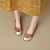 Retro color matching ballet flats women's spring summer bow doll head shoes