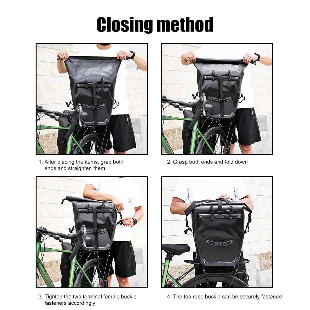 1/2PCS 25L Rear Seat Trunk Bag Waterproof Large Capacity Travel Pannier Rear Seat Bag Bicycle Cycling Trunk Bags Bicycle Pannier