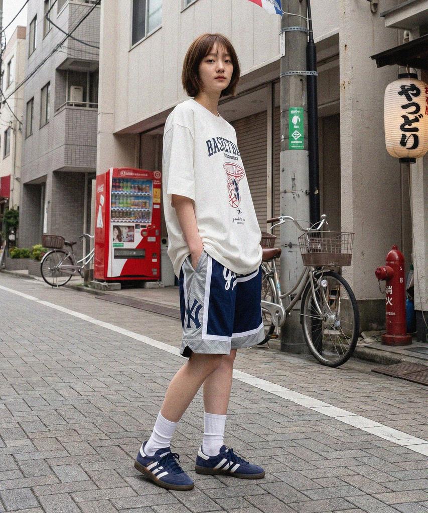 MODERMENT Real Overfit Buzzer Beater Short Sleeve T-Shirt [Violet]