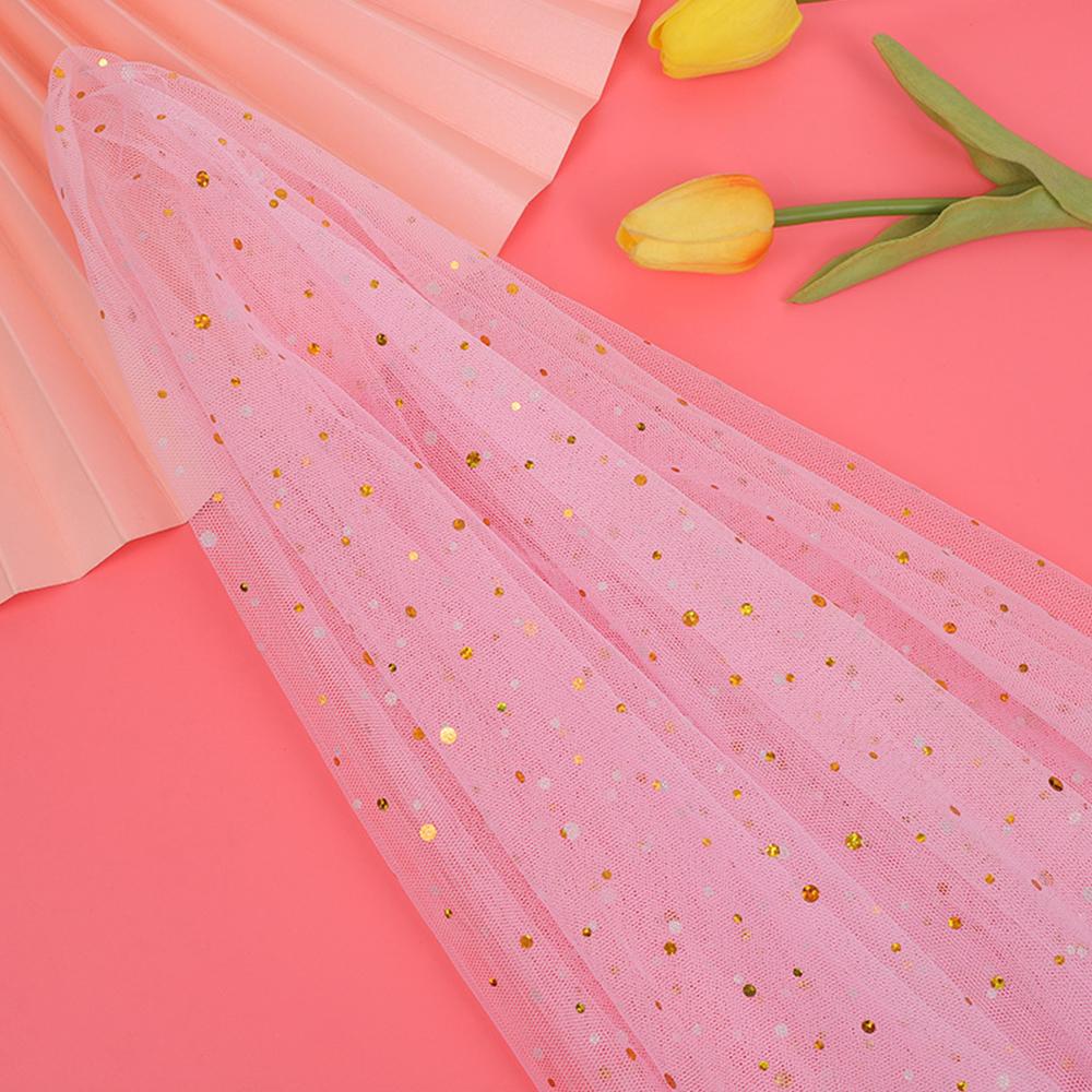 100cm X 145cm Shiny Dot Mesh Tulle Fabric Doll Beautiful Wedding Dress Costume Decoration Material DIY Clothes Sewing Supplies