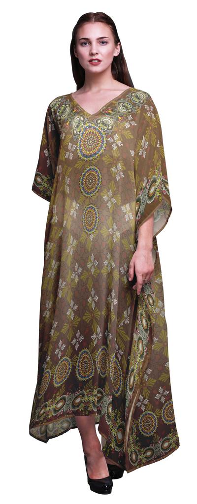 Phagun Floral Ethnic Womens Long Beach Kaftan Beachwear Bikini Coverup Maxi