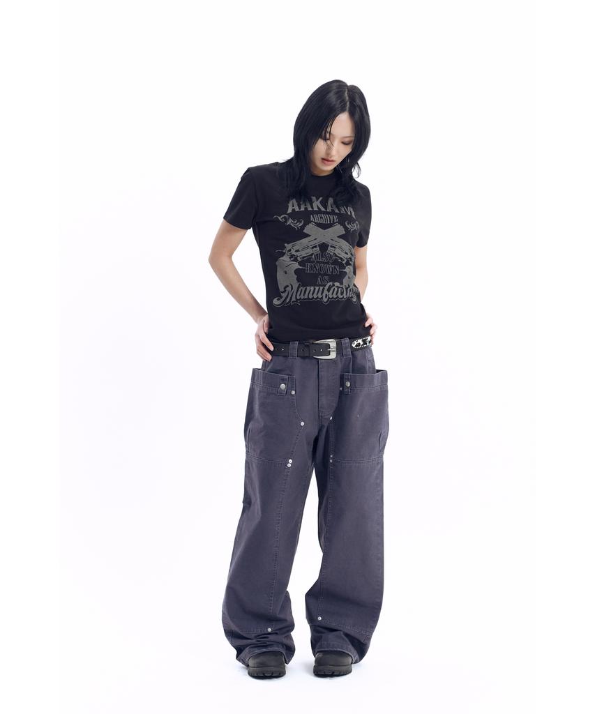 AAKAM Walt Panel Cotton Pants (Navy)