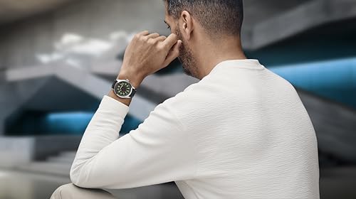 WENGER TERRAGRAPH Men's Watch, Stainless Steel Case (316L), Black Dial, Black Leather Strap, Quartz Movement, 100m Water Resistant, Analog, Gift Item.