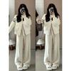 Large size casual warm knitted cotton jacket women's autumn fashion high-end cotton-padded coat fat M meat-covering and thin top