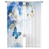 Butterfly Petal Water Pattern Gradient Modern Tulle Curtains For Living Room Bedroom Home Kitchen Window Sheer Curtains