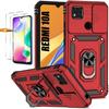 Case for Redmi 10A - Xiaomi - Red - Integrated Video Stand - 2 Tempered Glasses - Flexible