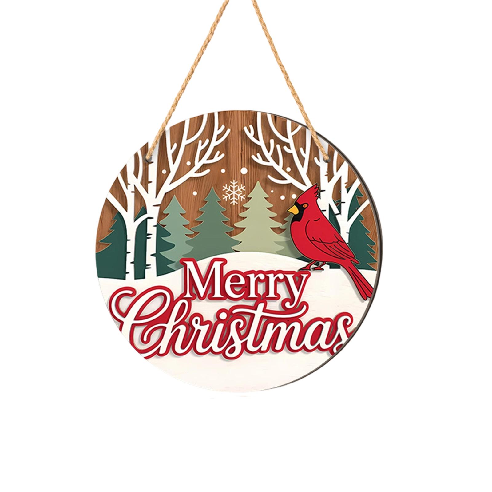 

Christmas Christmas Tree Welcome Sign 2D Flat Wooden Holiday Party Hanging Sign Ornaments One Size