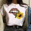 Fruit And Lips Print T Shirt New Fashion Women T Shirt Harajuku Tops Female Graphic Tee Ladies Cute Tee Shirt White Woman T-Shi
