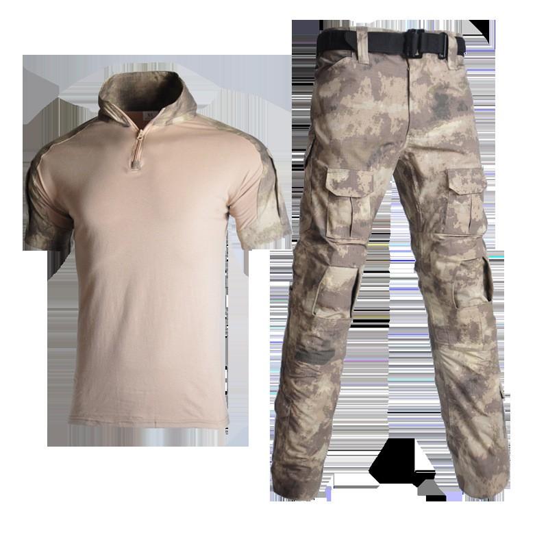 Camouflage Breathable Cycling Jersey Set Wear Resistant Tactical Training Uniform Outdoor Sports