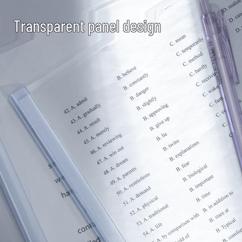Deli Transparent Sliding Bar Report Cover