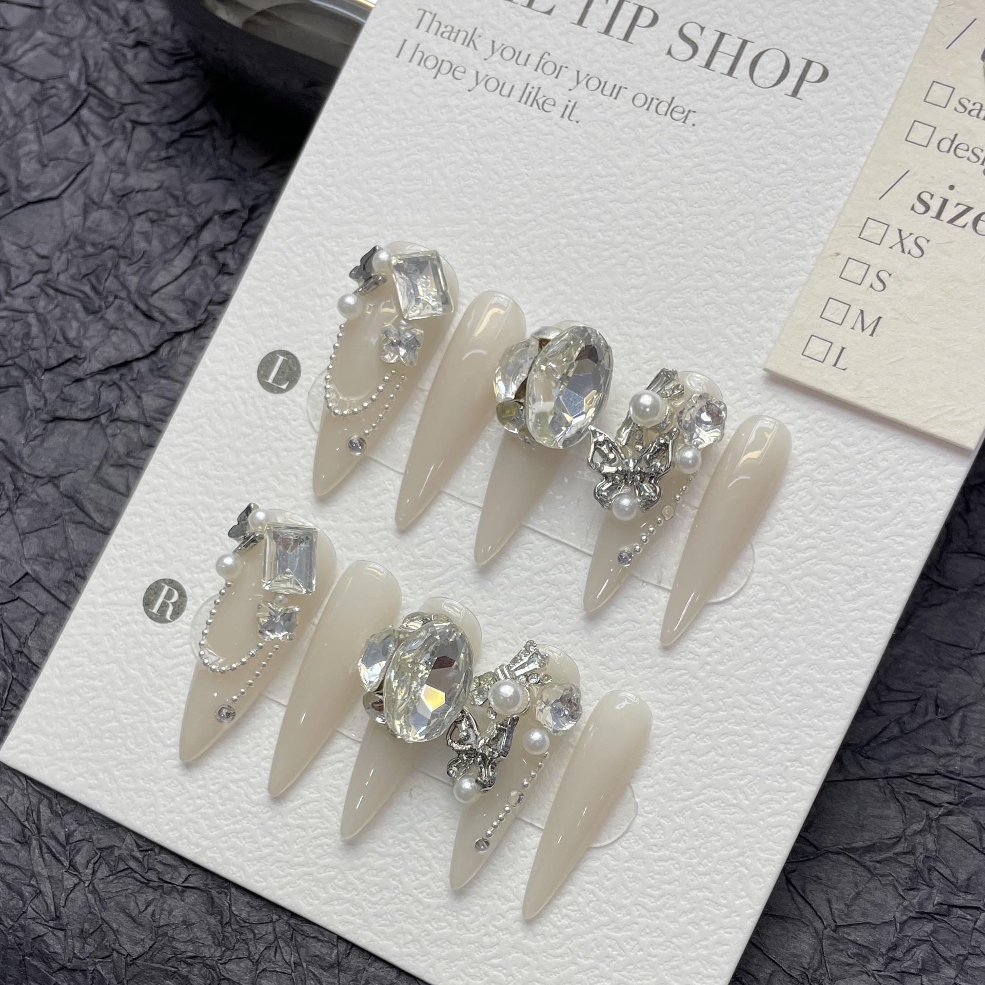 

10 шт./набор чисто ручной работы носимые ногти съемные французский дизайн ногтей простые накладные ногти готовые длинные и короткие ногти M M