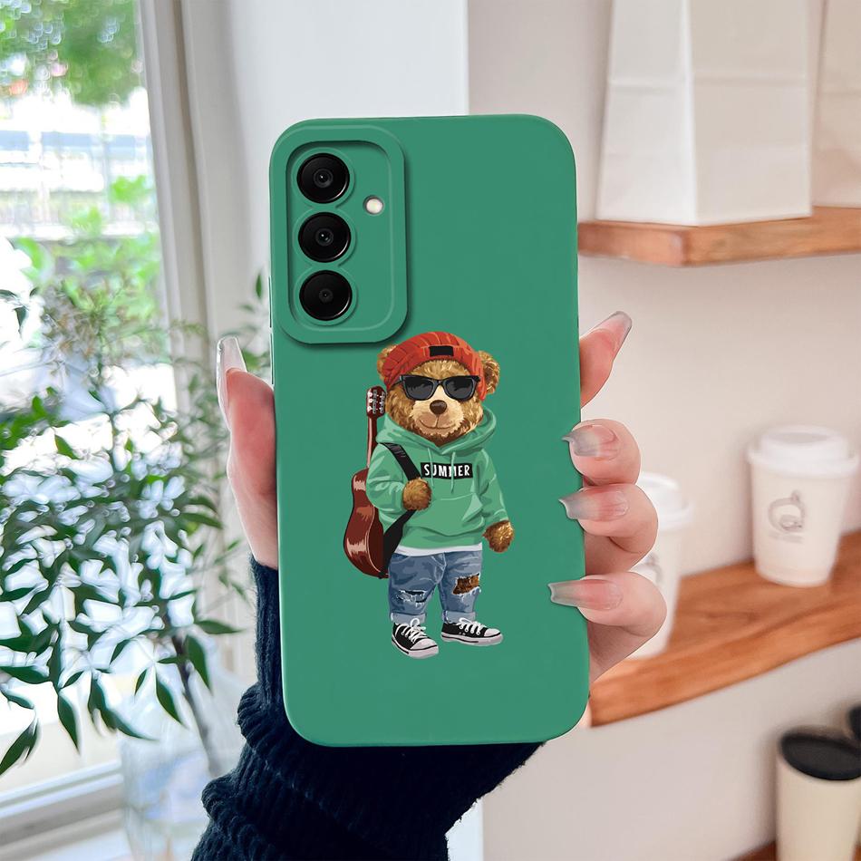 For Samsung Galaxy A37 A57 A17 A07 Phone Case Cute Astronaut Smooth Liquid Silicone Full Coverage Anti Drop Soft Durable Bumper