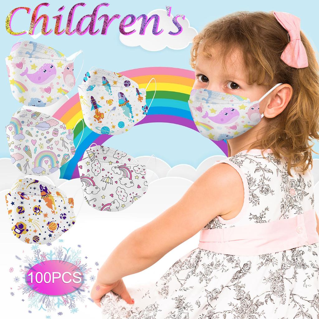 100 stk Barn Barn Baby Masker Engangsmasker Tegneserie Ørehengermasker Blandet Parti