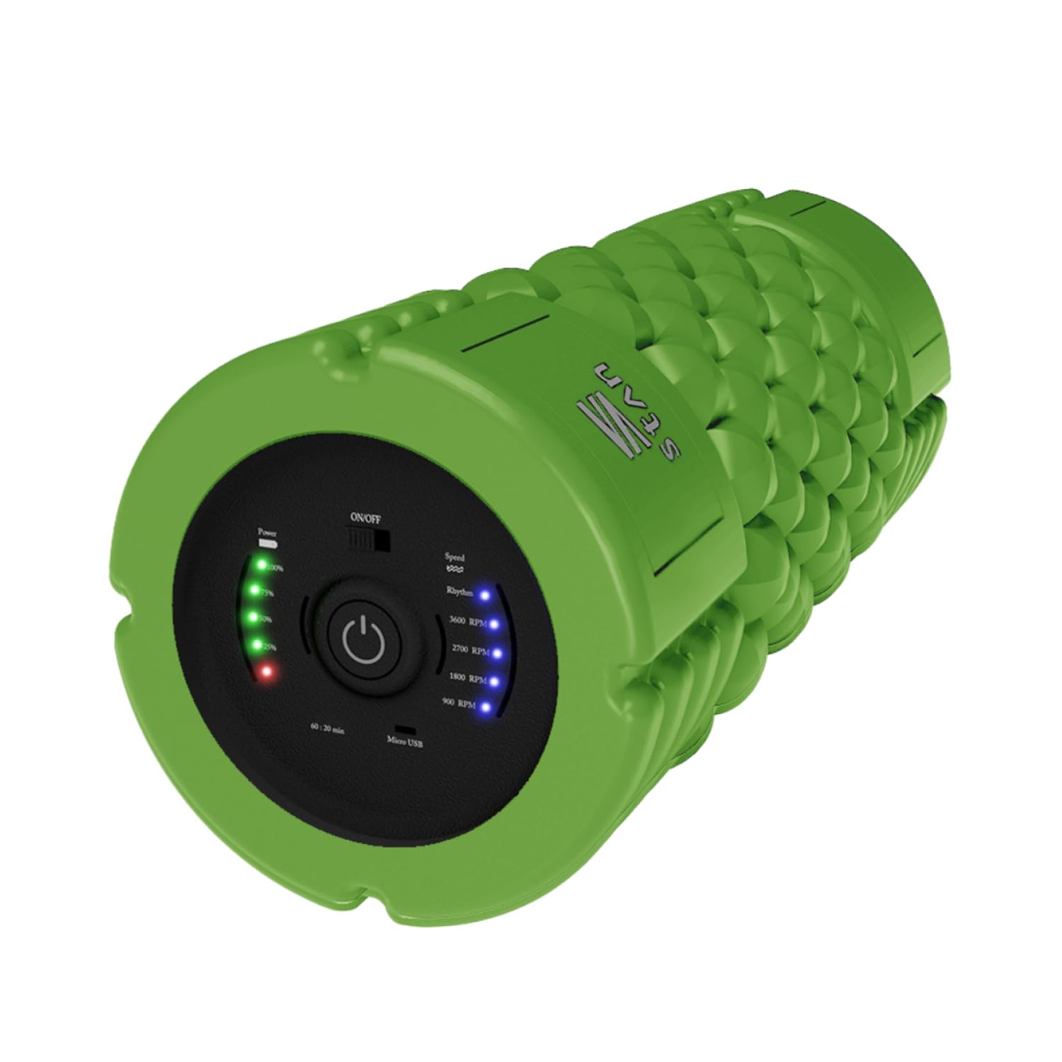 

Электрический пенный ролик StAn с растягивающей палкой, вибрацией, миофасциальным релизом, триггерными точками и USB (Зелёный, EX)