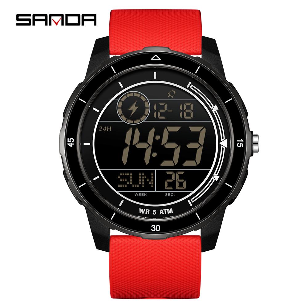 SANDA New 2205 Fashion Student Electronic Watch Countdown Multi Functional Sports Waterproof LED Electronic Digital Watch