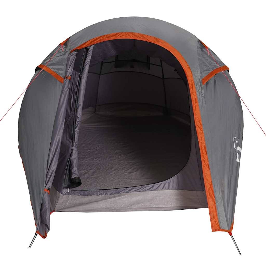Tunnel Tent for 3 Persons Grey and Orange Waterproof
