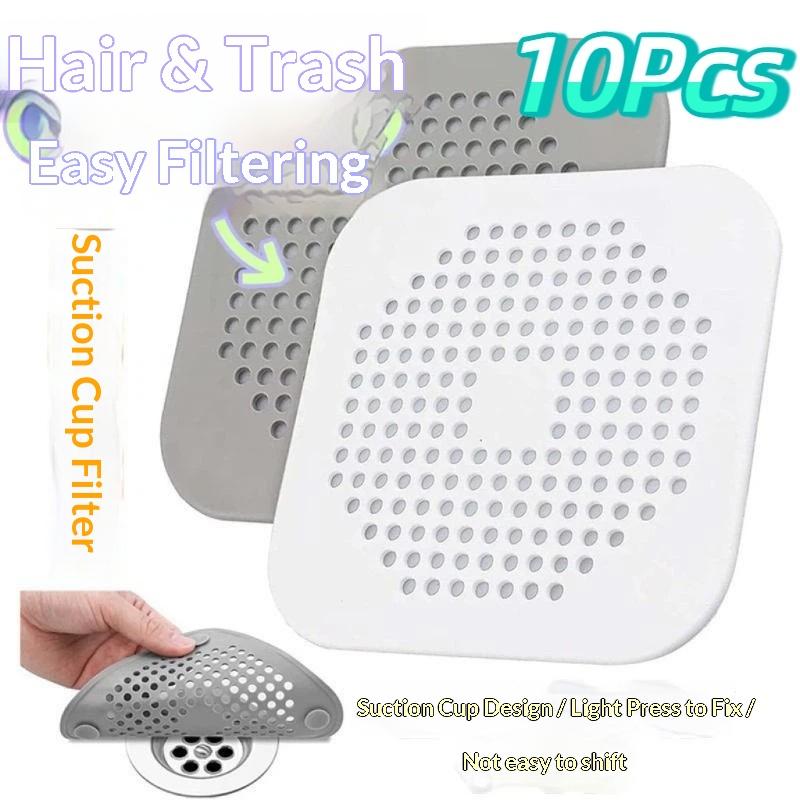 10Pcs Bathroom Hair Filter Sink Anti Blocking Strainer Bathtub Shower Drain Stopper Tpr Kitchen Deodorant Plug