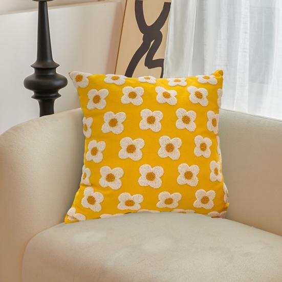 Yousheng Plush Flower Pillow Cover Spring Summer Throw Pillow Case Farmhouse Decor Pillow Case with Hidden Zipper for Sofa Bed Home Decoration