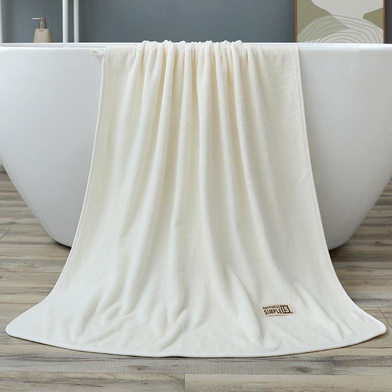Badetuch Korallenfleece Einfarbiges Badetuch 70*140 Weich Saugfähig Verdickt Großes Handtuch Geschenk Strandtuch Neu