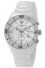 EMPORIO ARMANI Ceramica White Chronograph AR1424 Men's [Used]