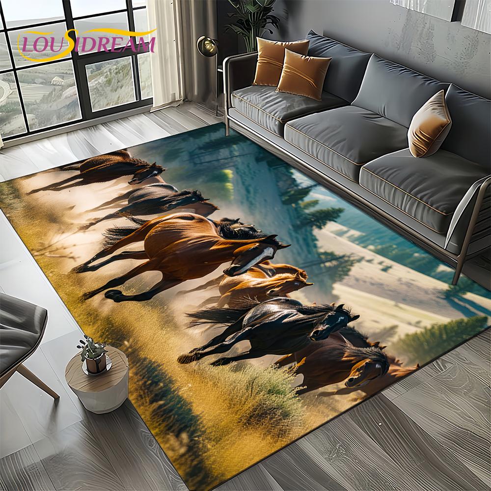 Horse Animal Carpet Rug for Living Room Bedroom Home Sofa Decoration,Kid Rug Floor Mat