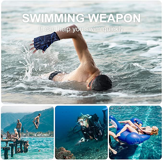 Unisex Nylon Gloves Aquatic Swimming Webbed Gloves Water Training Hand Webbed Hands Webbed Flippers Gloves Dive Hand Equipment