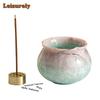 Kiln Change Crystal Glaze Lucky Bag Incense Holder Water Fountain Decoration Incense Burners Consecrate Censer Indoor Craft Gift