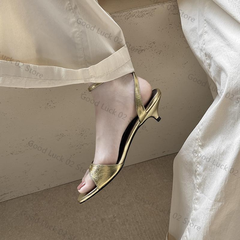 Fashion 2025 Sexy Slingbacks Women High Heels Sandals Open Toe Pumps Shoes Party Genuine Leather Wedding Shoes Office Size 34-43