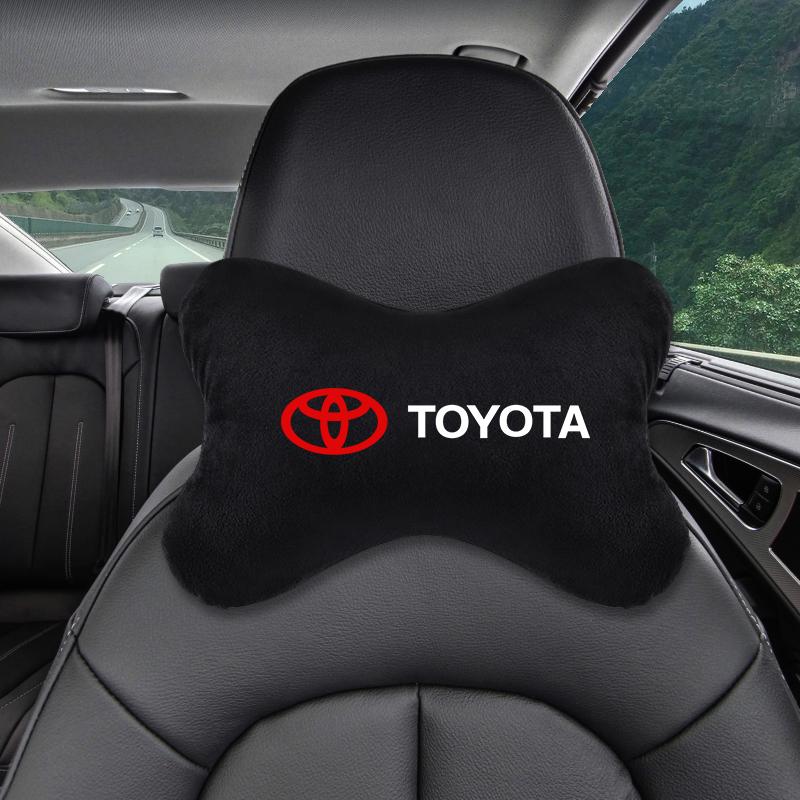 Car interior stickers Universal Breathable Plush Car Seat Cushion Cover Car Headrest For Toyota Corolla Camry C-hr Rav4 Yaris