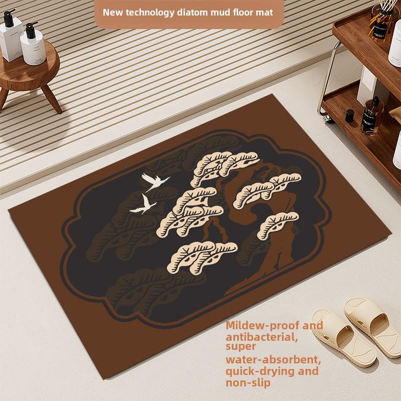 Simple Diatomaceous Earth Bathroom Mat, Absorbent, Quick Drying, Anti Slip, Dust Removal, and Anti Fouling