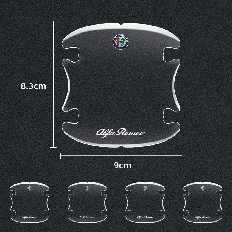 4pcs Transparent Car Door Handle Bowl Sticker For Alfa Romeo Giulia Stelvio Giulietta 156 159 147 Mito Tonale Brera Disco rty112