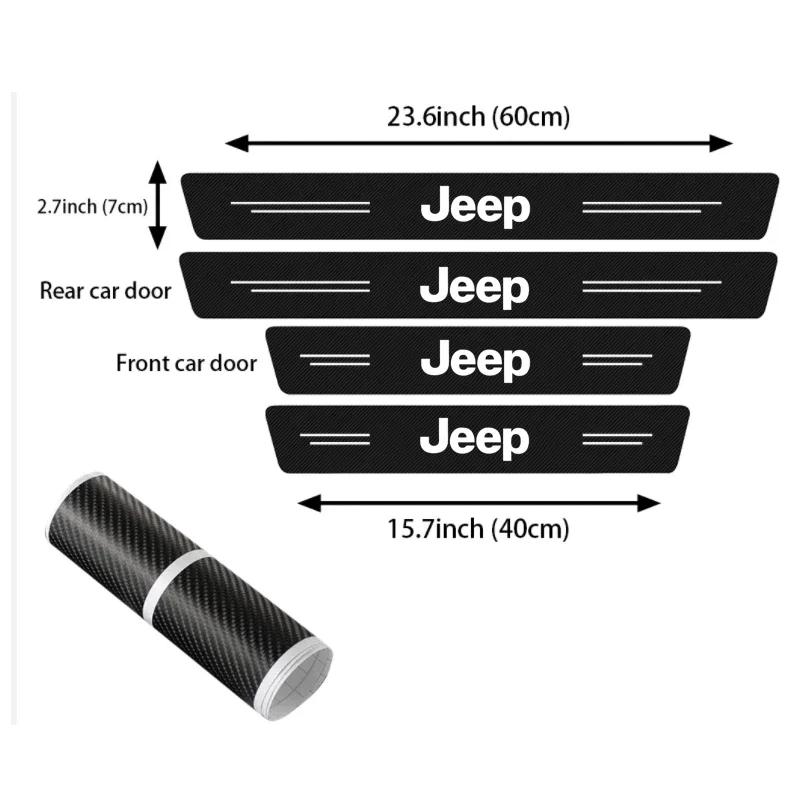 Car Trunk Door Threshold Stickers for Jeep Logo Commander Wrangler Grand Cherokee Compass Renegade JK Patriot Decoration
