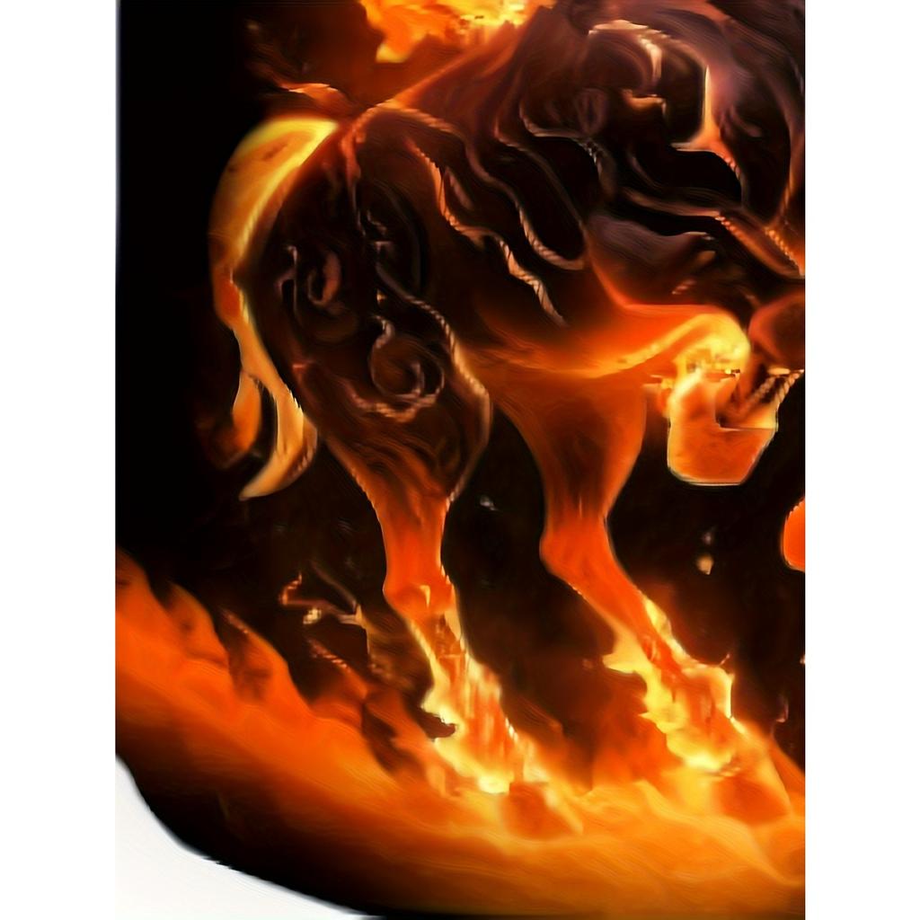 Boys' Casual Cool Flame Horse Pattern Short Sleeved T-shirt and Shorts Set