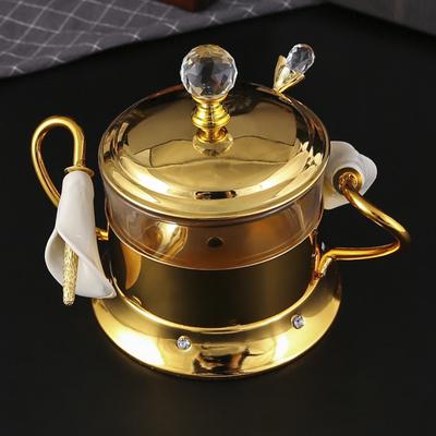Metal Sugar Jar Coffee Sugar Jar American Sugar Box Candy Jar with Lid Sugar Jar White Granulated Sugar Household Sugar Jar