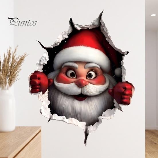 Christmas Classroom Decorations Wall Stickers, 3D Holiday Decals for Living Room Bedroom And Party Home Accents Decor, Removable PVC Festive