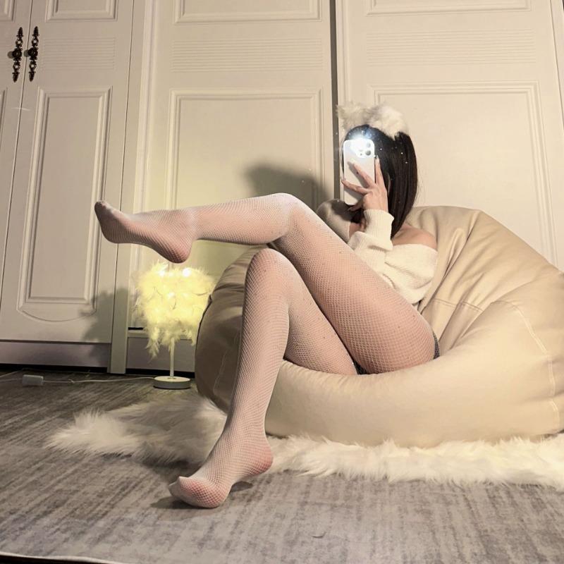 

Новые блестящие носки-сетки с бриллиантами женские весенние тонкие сексуальные сетчатые артефакт для голых ног с носками до колена леггинсы one size fits all белый