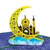 Festive 3D Eid Card Creative Popup Holiday Greeting Cards Built-in Blank Space